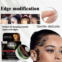 Cire coiffante hypoallergénique à l'huile d'olive noire de marque privée, gel capillaire à base d'eau, fixation forte, séchage rapide, pour cheveux fins et extensions capillaires