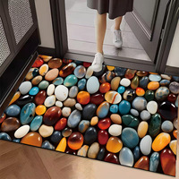 Tapis de cuisine personnalisable en terre de diatomée, motif pavés 3D, antidérapant, fabriqué à la machine, carré, imprimé, options de taille