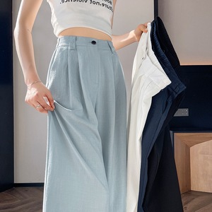 Pantalones <span class=keywords><strong>de</strong></span> mujer a cuadros <span class=keywords><strong>de</strong></span> poliéster vintage <span class=keywords><strong>de</strong></span> cintura alta, holgados, <span class=keywords><strong>de</strong></span> pierna ancha, largos hasta el suelo, estilo casual, nueva colección <span class=keywords><strong>de</strong></span> verano 2026 (Foto real) - Product Image 1