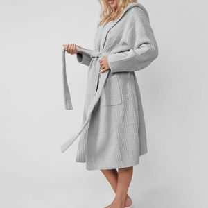Custom Soft <strong>Thermal</strong> Microfiber V-neck Full-Length Bathrobe for <strong>Women</strong> Cozy Fluffy Homewear Lounge Gown with <strong>Long</strong> <strong>Sleeves</strong> - Product Image 4