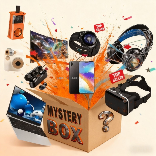 Mystery Box Electronics Surprise Explosion Smart Watch 4G Round OLED Display SIM Slot  5g Smartphone  Earbuds Tlphones Portables