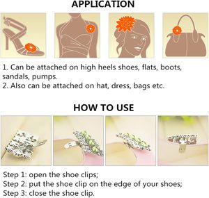 Pair Bead Flower <b>Shoe</b> <b>Decoration</b> Crystal <b>Shoes</b> Clip With Glass Beads <b>Shoe</b> Accessories Black - Product Image 4