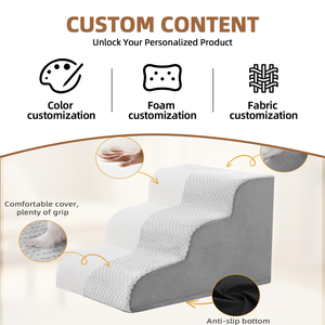 Zachte Traagschuim Hondentrap Hulp Om Hondenkattenhelling Te Beklimmen Voor Trappen Hondentrede Met Wasbare Waterdichte Hoes - Product Image 6