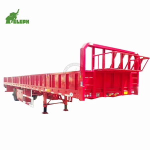 Tri trục phẳng Trailer 40cbm Rèm bên bán Trailer 60ton tiện ích mở lốp xe tải chở hàng Trailer - Product Image 4