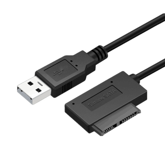 6+7P SATA to USB 2.0 Slimline Drive Data Cord Adapter USB to SATA Easy Drive Cable for Optical Drive SSD Conversion Cable
