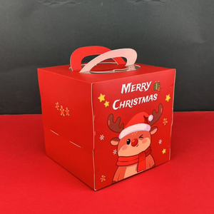 Caja <span class=keywords><strong>de</strong></span> <span class=keywords><strong>Regalo</strong></span> Ecológica Personalizable <span class=keywords><strong>de</strong></span> Cartón Blanco, Plegable, para Manzanas Navideñas, con Asa - Product Image 5