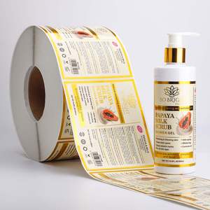 Etiqueta Adhesiva Cosmética Reutilizable Ecológica Red KISSES, Impresión en Lámina Dorada, Vinilo Autoadhesivo para Cuidado Personal - Product Image 3