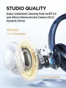Auriculares Supraaurales 1MORE con Cancelación Activa de Ruido, Calidad de Sonido Hi-Fi, Color Azul, Control Táctil - Product Image 2