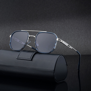 Occhiali da <span class=keywords><strong>Sole</strong></span> Partagas all'Ingrosso, Design Retrò con Logo Personalizzato, Montatura Morbida Quadrata a Doppio Ponte, Cerniera a Molla, Protezione UV400 per Uomo - Product Image 2