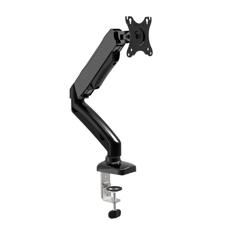 Single Arms Gas Spring Desk Mount, 13-27" Height Adjustable LCD Monitor Mount