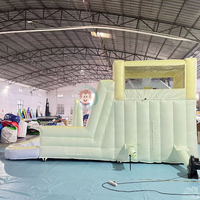 Vente en gros de châteaux gonflables commerciaux, combinés avec toboggan aquatique blanc, mini châteaux gonflables pour enfants, pour la location événementielle
