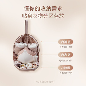 Travel Underwear Storage Bag Round Polyester Portable Lingerie Organizer For Home Travel - Product Image 4