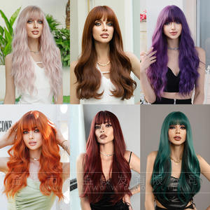 Extensiones de Cabello Afro Rizado Largo, Fibra Resistente al Agua de Alta Temperatura, 180% de Densidad, con Flequillo Completo, Transparentes, para <span class=keywords><strong>Mujer</strong></span> - Product Image 3