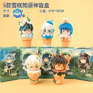 10 estilos Mini tamaño helado Genshined <span class=keywords><strong>Manga</strong></span> figurita impacto Klee Zhongli sorpresa Anime figura misterio caja ciega Juguetes - Product Image 2