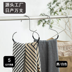 Crochet rond en acier inoxydable, support mural multifonctionnel pour chapeaux, écharpes et ceintures, design à crochet unique noir et blanc - Product Image 3