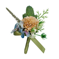 ZC009 Boutonnière de costume formel, Fleur artificielle, Accessoire de tenue pour mariage ou cérémonie de bébé, Broche-collier, Accessoire rayé pour costume de marié