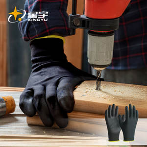 Guantes de Seguridad XINGYU Recubiertos de PU de Calibre 13, Puño de Punto, Guantes de Trabajo para Jardinería y Mecánica, Flexibles, Sin Polvo - Product Image 6