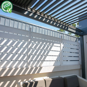 Pérgola de Pared para Villa, Techo Retráctil de Aluminio para Exteriores, Gazebo Impermeable para Balcón/Terraza, Cubierta de Techo con Rejillas, Pabellón Moderno - Product Image 6