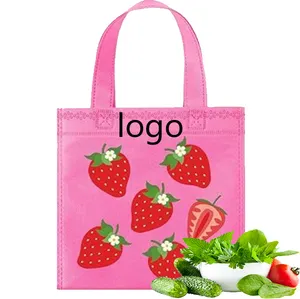 Sacolas de compras não tecidas laminadas com estampa colorida personalizadas, sacolas personalizadas de moda sem mínimo