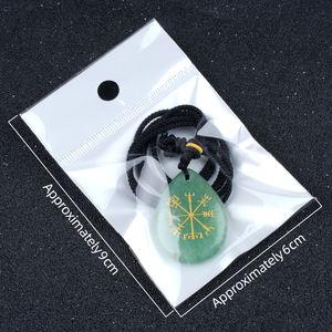 Vente en gros 25*33MM Pendentif perforé en forme de goutte d'eau Collier chaîne tissée Symboles de gravure au laser Cadeau personnalisé de pierres précieuses - Product Image 4