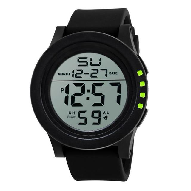 Factory Direct LED Cold Light Sports Digital Watch Square 50mm Alarm Plastic Large Dial Waterproof for Students Wholesale