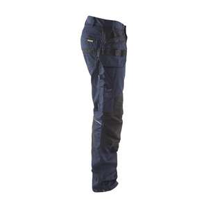 BLAKLADER - 149613308699C148 Pantalones de servicio elásticos con bolsillos para uñas Azul marino oscuro/Negro-PANTALONES DE TRABAJO EAN 7330509548257 - Product Image 4