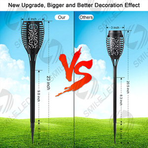 23inch 33 LED năng lượng mặt trời nhấp nháy ngọn lửa Ngọn Đuốc Đèn Ngoài Trời cảnh quan trang trí ánh sáng năng lượng mặt trời nhảy múa ngọn lửa ánh sáng vườn đèn - Product Image 4