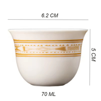 Vente en gros Tasse à expresso turque traditionnelle du Moyen-Orient en porcelaine fine Tasse à café arabe en céramique écologique imprimée sur mesure
