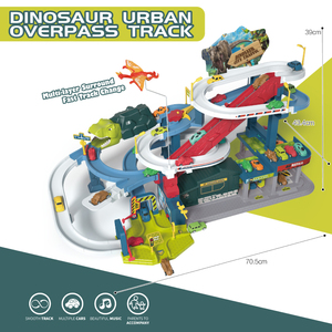 LK Toys Children Car Set Dinosaur Urban Overpass Truck Estacionamiento eléctrico Racing Toys para niños - Product Image 2