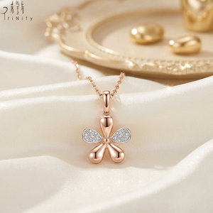 Most Popular Wholesale Manufacturer Export Flower Shape Jewelry 18K Solid Rose Gold Real Natural Diamonds Pendant <b>Necklace</b> - Product Image 5