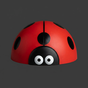 Tambour de récupération magnétique en plastique en forme de coccinelle rouge pour enfants - Product Image 1