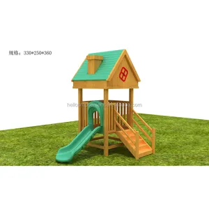 Enfant en bas âge maison de jeu intérieure extérieure toboggan vert jardin playsets