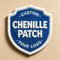 Patchs en chenille 3D avec logo personnalisé, brodés et thermocollants, pour vêtements et tissus.