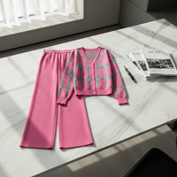 Ensemble pull et pantalon large en maille pour femme – Nouvelle collection décontractée respirante printemps-automne – Ensemble deux pièces ample et tendance