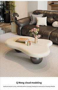 Nouvelle table basse en crème style nuage français, table basse irrégulière de luxe léger, table de salon moderne et simple pour petits appartements - Product Image 6