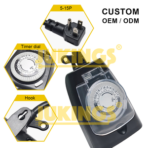 <span class=keywords><strong>Minuteur</strong></span> de machine 24h facile à utiliser 15A 125V, <span class=keywords><strong>prise</strong></span> de minuterie 5-15P à 5-15R avec cordon d'extension 16AWG de 1 pied pour usage domestique - Product Image 2