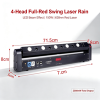Projecteur laser mobile 150W à 4 têtes et 5 faisceaux LED, DMX512, pour discothèque, fête, concert, scène, bar, éclairage DJ