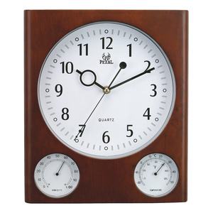 Đồng Hồ Thạch Anh Màu Trơn Hình Vuông Đồng Treo Tường Yên Tĩnh Bằng Gỗ Màu Trơn Phong Vũ Biểu Bằng Gỗ Tùy Chỉnh Tại Nhà Nhiệt Kế Ngày Ẩm Kế Tối Giản - Product Image 2