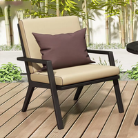 Juego de Sofás de Exterior de Diseño Nórdico en Aluminio, con Mesa de Centro Redonda, para Jardín y Patio de Villa