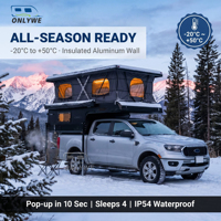 ONLYWE Camping-car escamotable en aluminium robuste pour 4 personnes, tout-terrain, pour pick-up robuste, OEM ODM