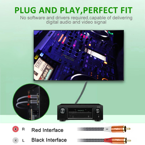 สายสัญญาณเสียงไมโครโฟนแบบ USB Type-C คู่ <span class=keywords><strong>RCA</strong></span> ยี่ห้อ JAYA สำหรับขยายเสียง MP3 ชุบทอง สายถักไนลอน ใช้กับลำโพงในรถยนต์ รองรับการเล่นเพลงจากมือถือ ขายส่ง - Product Image 3