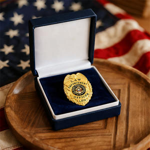 Insignias de Seguridad Personalizadas de Fábrica, Emblemas de Aleación de Zinc Pulido para Agentes Especiales con Estuches de Cuero - Product Image 6