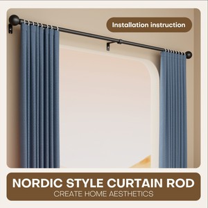 Tringle à rideau HUOLI en acier inoxydable doré, style médiéval minimaliste, pour fenêtres de salon, utilisation multi-scénarios, plusieurs couleurs disponibles - Product Image 2