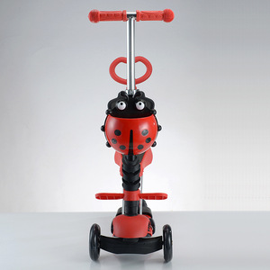 Patinete 3 en 1 para niños, patinete infantil con asiento, carrito <span class=keywords><strong>de</strong></span> juguete para exteriores, patín intermitente <span class=keywords><strong>de</strong></span> <span class=keywords><strong>tres</strong></span> <span class=keywords><strong>ruedas</strong></span> con <span class=keywords><strong>ruedas</strong></span> <span class=keywords><strong>de</strong></span> PU - Product Image 3
