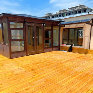 Sunroom de aleación de aluminio moderno unisex, diseño de solárium personalizado para exteriores, recinto de Patio de invierno, vidrio templado elegante - Product Image 1