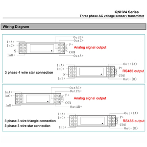 3 giai đoạn điện áp cảm biến qnhv4 Đầu vào AC 3*110V 3*220V 3*380V 3*600V 3*1000V Đầu Ra 4-20mA hiện tại đầu dò điện áp Transmitter - Product Image 5