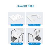 Chaise de douche ZS CARE KY-1203A avec accoudoirs de sécurité pour salle de bain et toilettes, support de mobilité pour personnes à mobilité réduite, robuste et légère, capacité 150 kg
