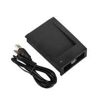Lector de Tarjetas de Proximidad Inteligente USB de Escritorio de 13.56MHz, ISO14443A, ABS, Negro, Compatible con Distancia de Lectura de 0-3m