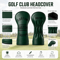 Housse de putter de golf personnalisée en gros avec logo gaufré, broderie vintage, en cuir PU avec fermeture magnétique puissante