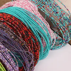 Bestone Wholesale Vintage Colorful Beaded Seed Bead Necklace Fresh Girl Storm Simia Rainbow Seed Bead Necklace